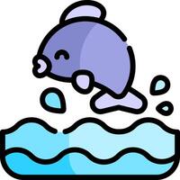 A cartoon fish jumping out of the water vector