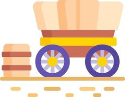 A wagon with a barrel and a barrel vector