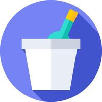 A bucket with a bottle and a straw vector