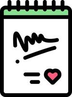 A calendar with a heart on it vector