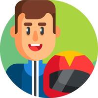 A man with a helmet and a helmet vector