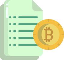 Bitcoin and document icon vector