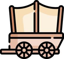 A wagon with a large canvas covering on it vector