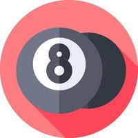 Billiard ball icon with eight ball on a red background vector