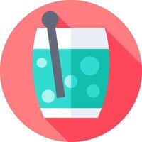 A drink with a straw and a spoon in it vector