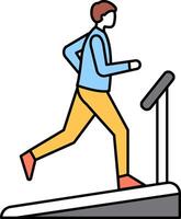 A man is running on a treadmill vector