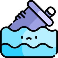 A cartoon water bottle with a face on it vector