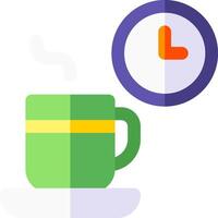 A cup of coffee and a clock vector