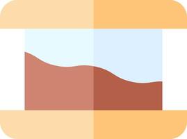 A flat image of a mountain and a desert vector