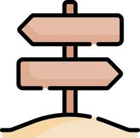 A wooden sign pointing to the left and right vector
