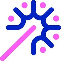 A pink and blue icon with a stick and a circle vector