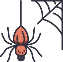 Spider and web icon on white background vector