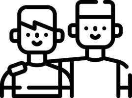 Two men are standing together in a line vector