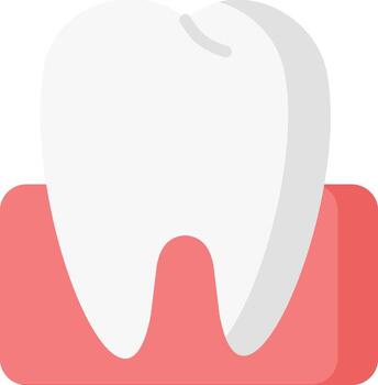 A tooth with a red block on top vector
