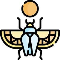 An illustration of a beetle with a sun on its back vector