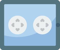 Two buttons on a tablet screen with hearts on them vector