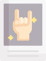 A hand with a rock sign and a star vector