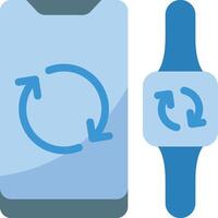 An apple watch and a smart watch with a circular arrow vector