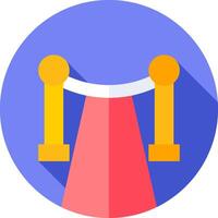 A red and blue icon of a man holding a torch vector