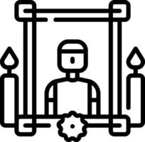 A black and white illustration of a man in a frame vector