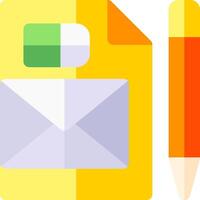 Email icon with a pencil and envelope vector