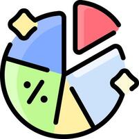 A pie chart icon with a slice of pie vector