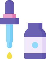 A bottle and a syringe with a liquid vector