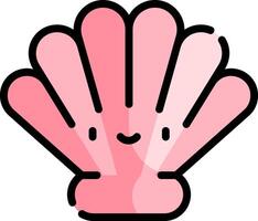 A pink shell with a smiley face vector