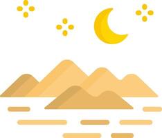 The moon and the mountains are in the desert vector