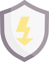 A shield with a lightning bolt on it vector