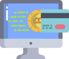 Bitcoin and credit card vector