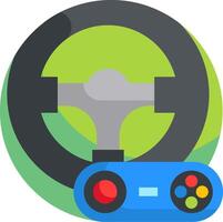 A game controller and steering wheel icon vector