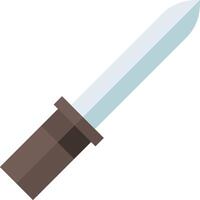 A knife with a long blade on a white background vector