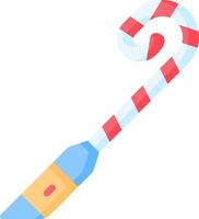 A candy cane with a red and white stripe vector