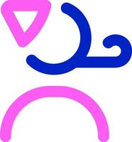 A pink and blue circle with a triangle on it vector