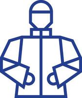 A blue icon of a man in a suit vector