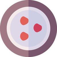 A circular icon with a red and pink slice of pizza vector