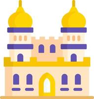 A castle with two domes and a yellow roof vector
