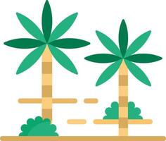 Palm trees on a beach with a path vector