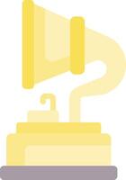A yellow gramophone with a microphone on top vector
