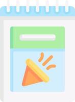 A calendar with a cone on it vector
