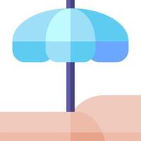 An umbrella is sitting on the beach vector
