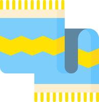 A blue and yellow striped towel with a yellow stripe vector