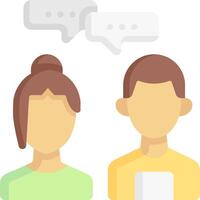 Two people with speech bubbles above them vector
