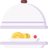 A plate with food on it and a lid vector