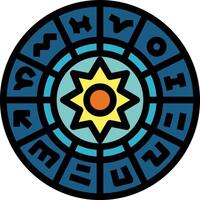 The sun is in the center of the circle vector