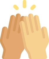 Two hands clapping together with a light shining in the middle vector