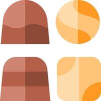 Four different colored shapes with different shapes vector