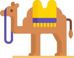 A camel with a saddle and a leash vector