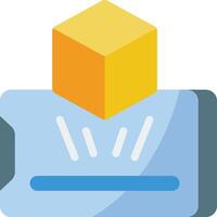 A card with a yellow cube on it vector